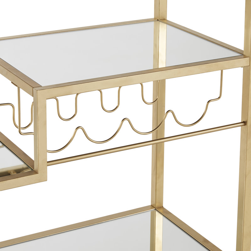 Glass Bar Cart  - Frame Color: Champagne Gold (no test)
